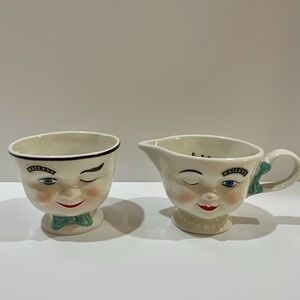 Baileys‎ 1996 Ltd Edition Winking Face Creamer & Sugar Bowl Set VTG Collectible
